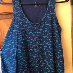 crop top blue/green tank top